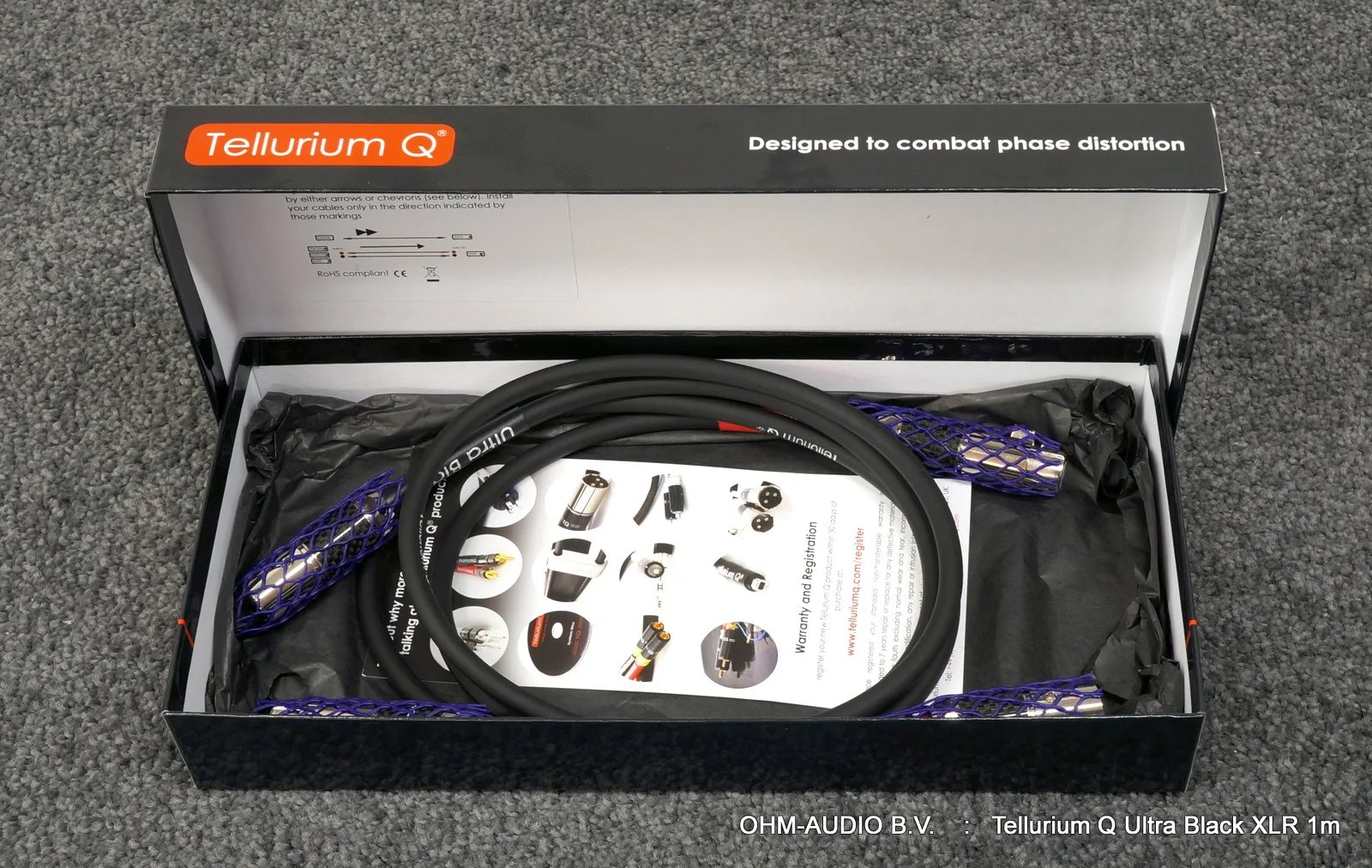 Tellurium Q Ultra Black XLR, Balanced Analog Interconnects, 1 Meter, Original Packaging : SOLD