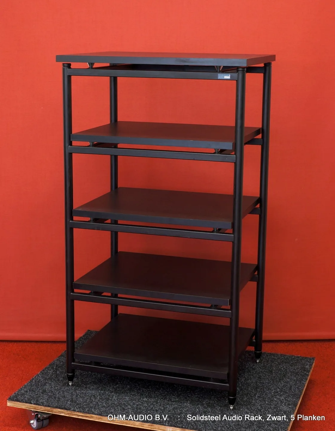 Solidsteel Audio Rack, Model 5.5, Noir, 5 Étagères : VENDU