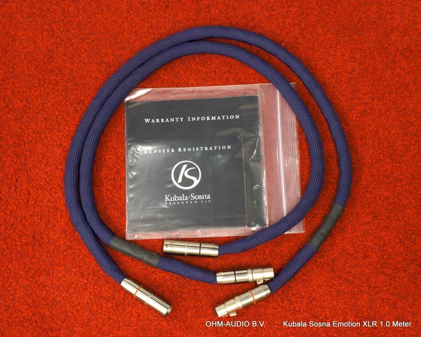 Kubala Sosna Emotion XLR kabel, Nieuwstaat, Compleet `: Sold