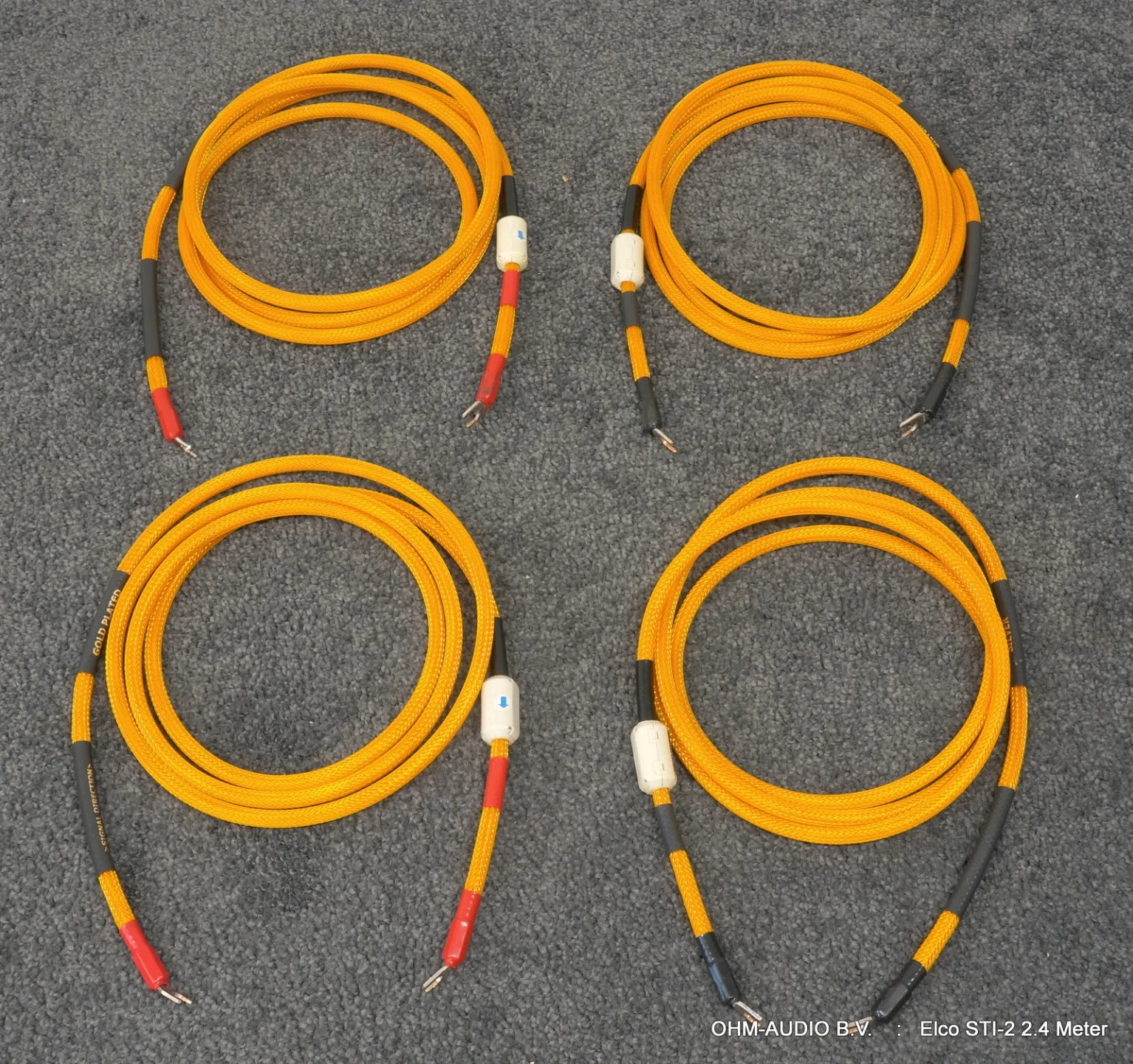 Elco STI-2 Speaker Cables Single Wire, Spade to Spade : SOLD