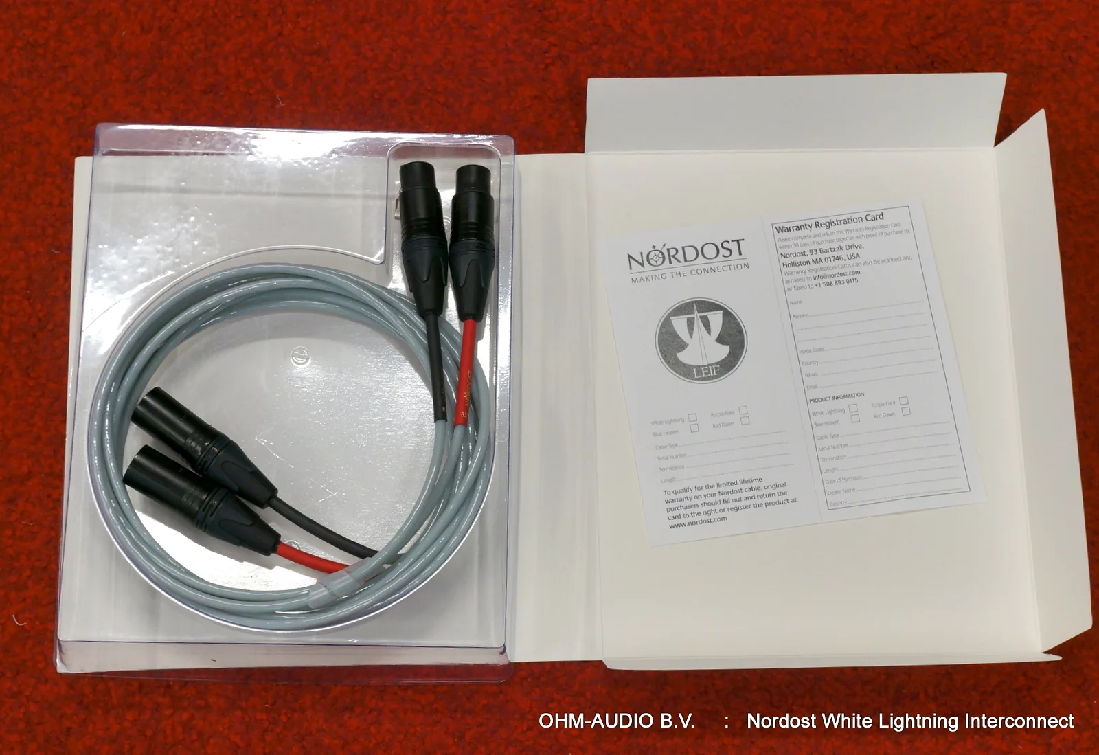 Nordost White Lightning Interconnect, Including Original Packaging, 2.5 Meter : Sold