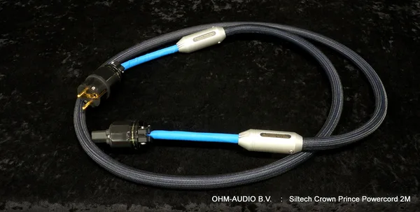 Câble d'alimentation Siltech Crown Prince, 2,0 mètre, État comme neuf, Emballage d'origine : Vendu