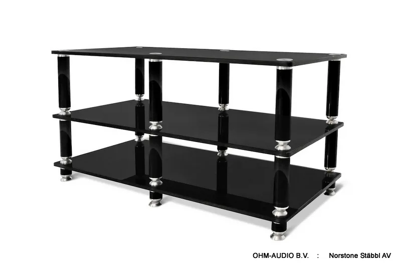 Norstone Stäbbl AV, Audiomeubel, Zwart Glas, Nieuw