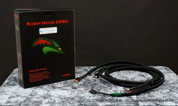 AudioQuest Robin Hood ZERO Lautsprecherkabel, 72V DBS Carbon : AUSVERKAUFT