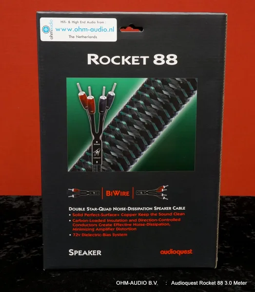 AudioQuest Rocket 88 Bi-Wire, 3,0 Mètre, Emballage Original Inclus, Démo : VENDU