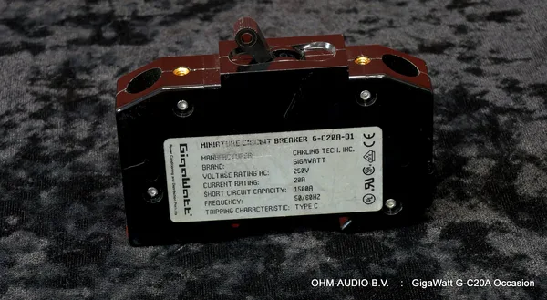 Gigawatt G-C20A Single Audio Grade 20 Ampère Switch Single, Occasion : SOLD