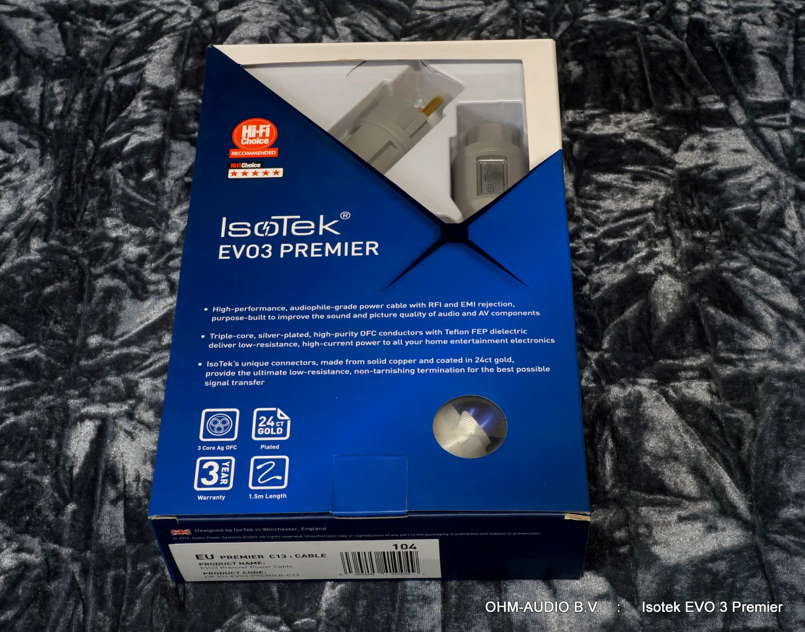 Isotek EVO 3 Premier, Cordon d'alimentation, 1,5 mètre, Occasion, Emballage d'origine : VENDU