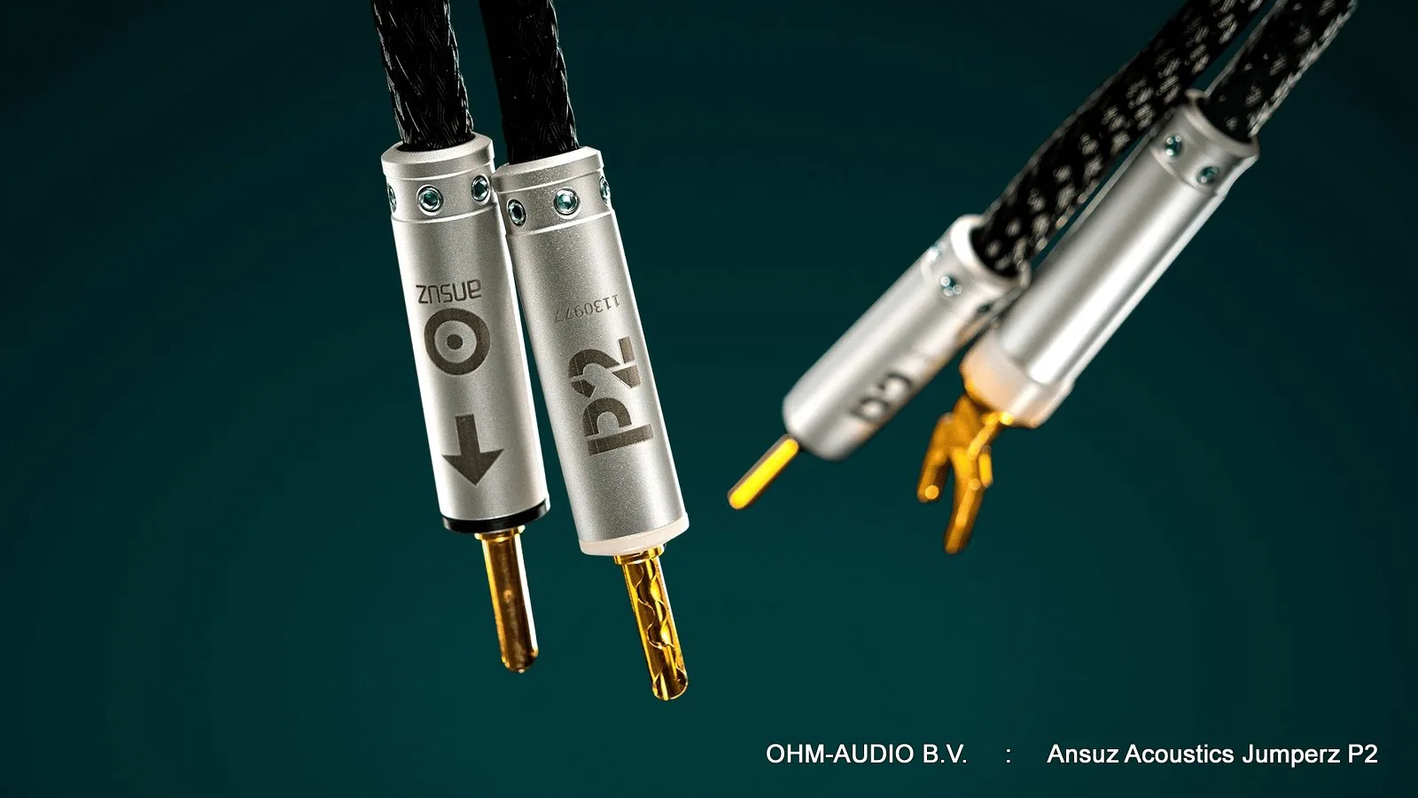 Ansuz Acoustics Jumperz P2, Bi-Wire Jumpers, 40cm, Gold-Plated Spades to Banana Plugs : SALE