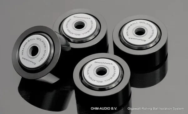 Gigawatt Rolling Ball Isolation System, Set von 4 Stück in Holzkiste, Neu