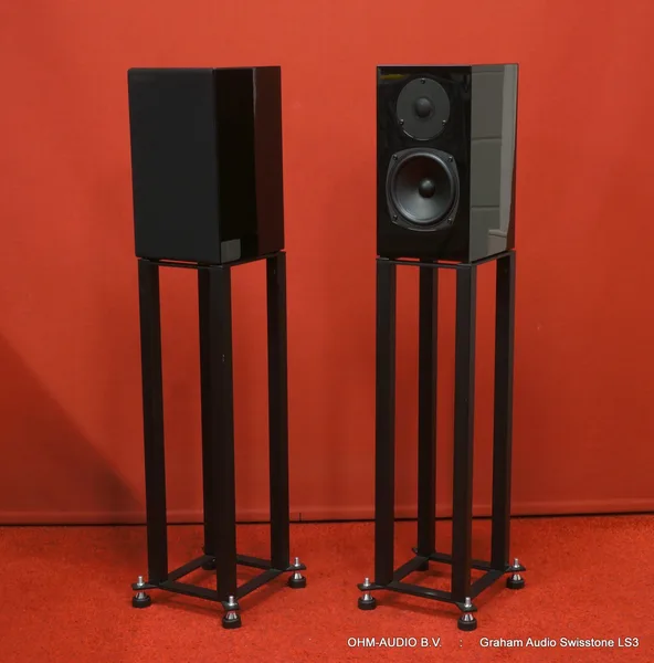 Graham Audio Swisstone LS3, Hoogglans Zwart, Inclusief Stands met Soundcare Spikes : SOLD
