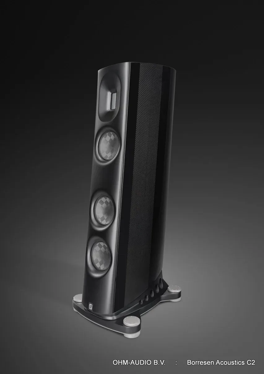 Borresen Acoustics C2, 2.5-Weg Vloerstaande Luidspreker, Incl Ansuz Darkz S2T & Ansuz Jumperz X3