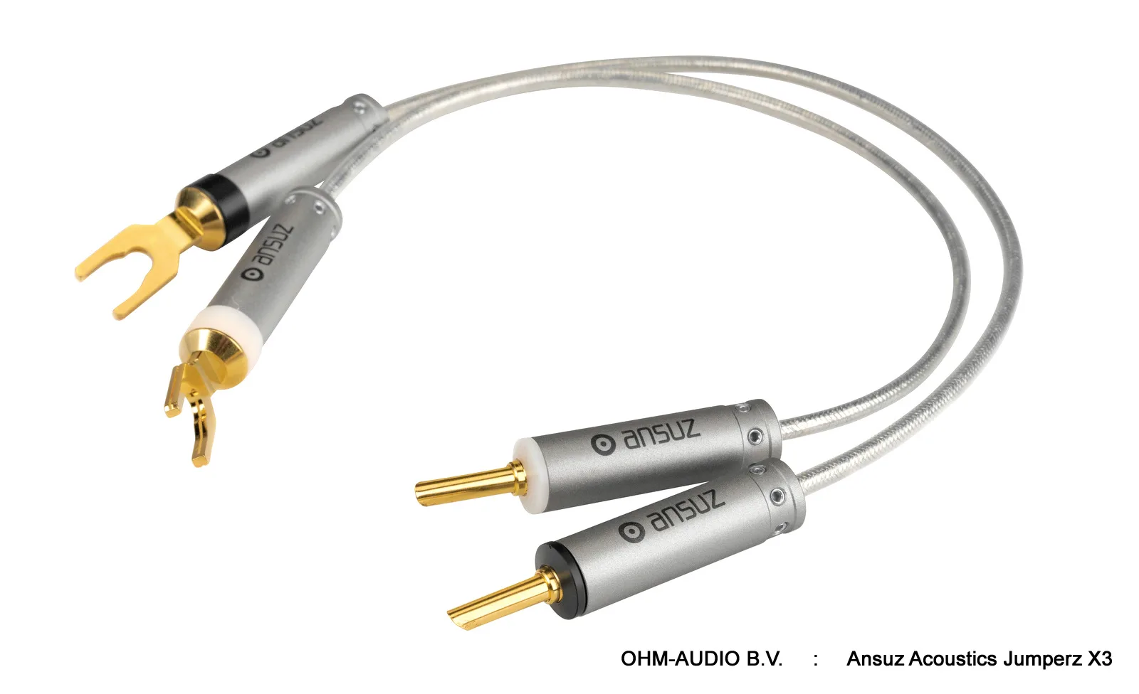 Ansuz Acoustics Jumperz X3, Bi-Wire Jumpers, 40cm, Vergulde Spades of Banaanstekkers
