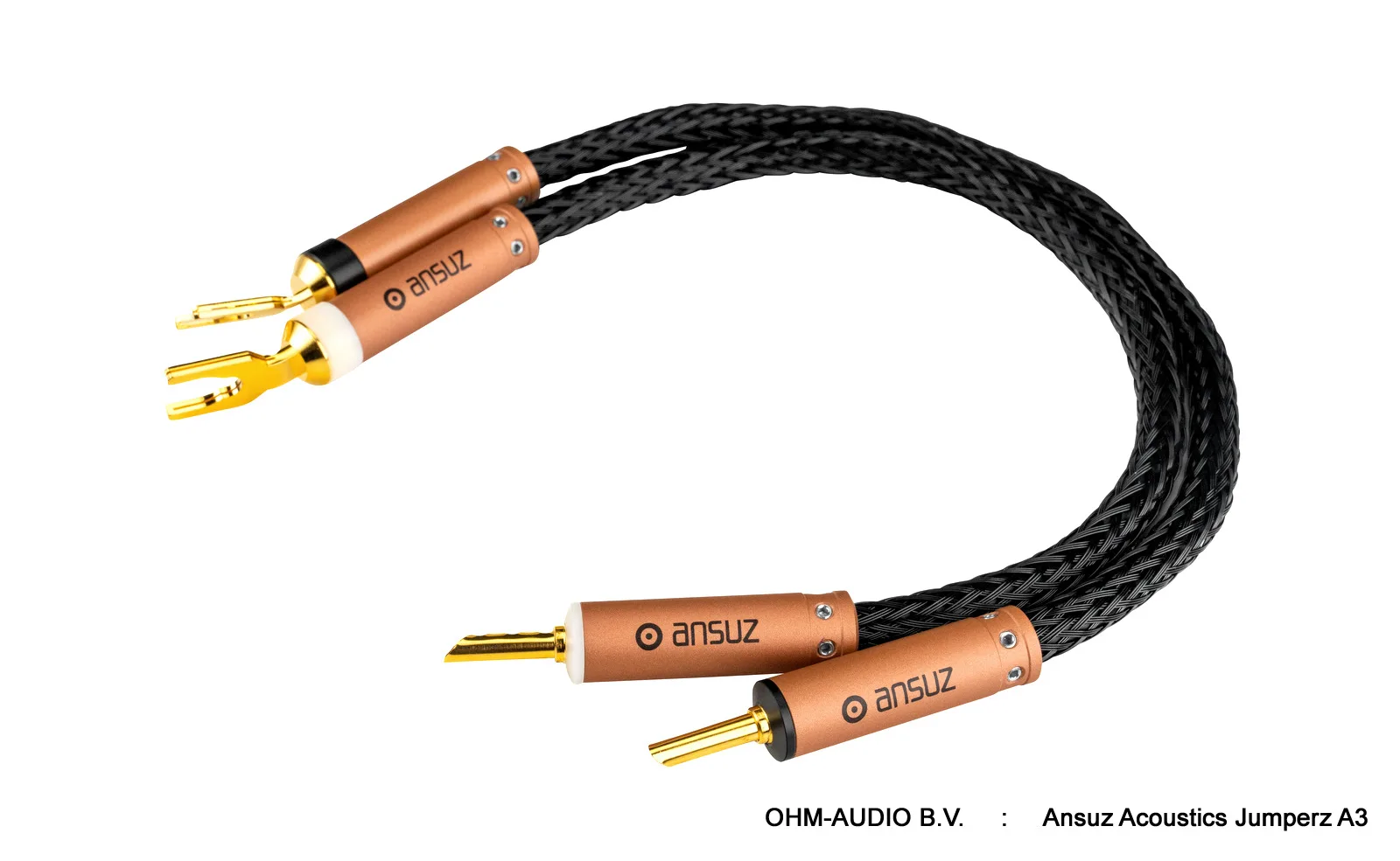 Ansuz Acoustics Jumperz A3, Bi-Wire Jumpers, 40cm, Vergulde Spades of Banaanstekkers