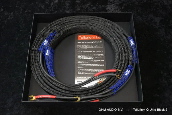 Tellurium Q Ultra Black II Speaker Cable 2.5 Meters, Original Packaging, Used : SOLD
