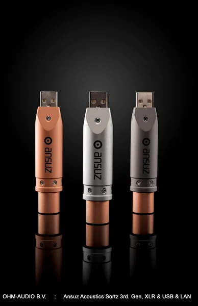 Ansuz Acoustics Sortz S3 / C3 / T3, 3. Generation, Anti-Luftrauschen-Stummschaltungsstecker, XLR/USB/LAN