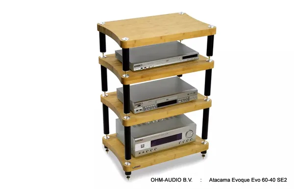 Atacama Evoque Eco 60-40 SE2, Meuble Hifi Haute Gamme, Étagères Bambou Massif, Bambou Clair ou Foncé